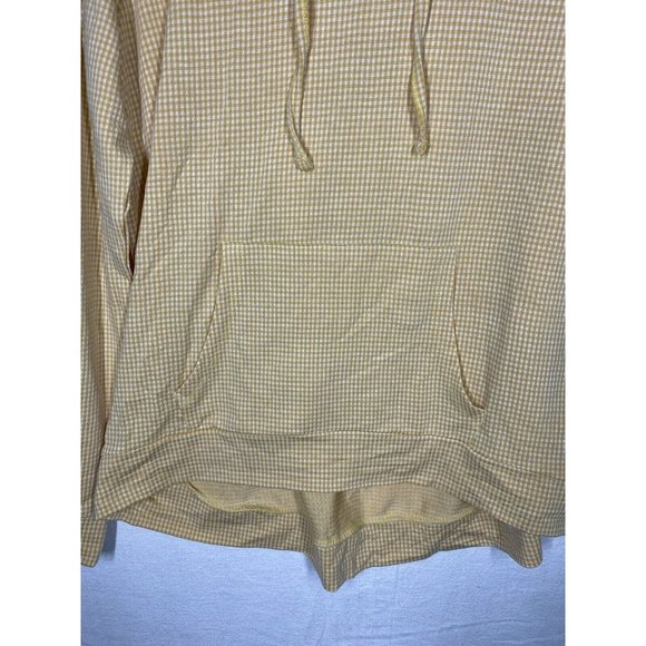 Weatherproof Vintage Womens Hoodie Shirt Gingham Long Sleeve Size Medium Yellow - Picture 4 of 8